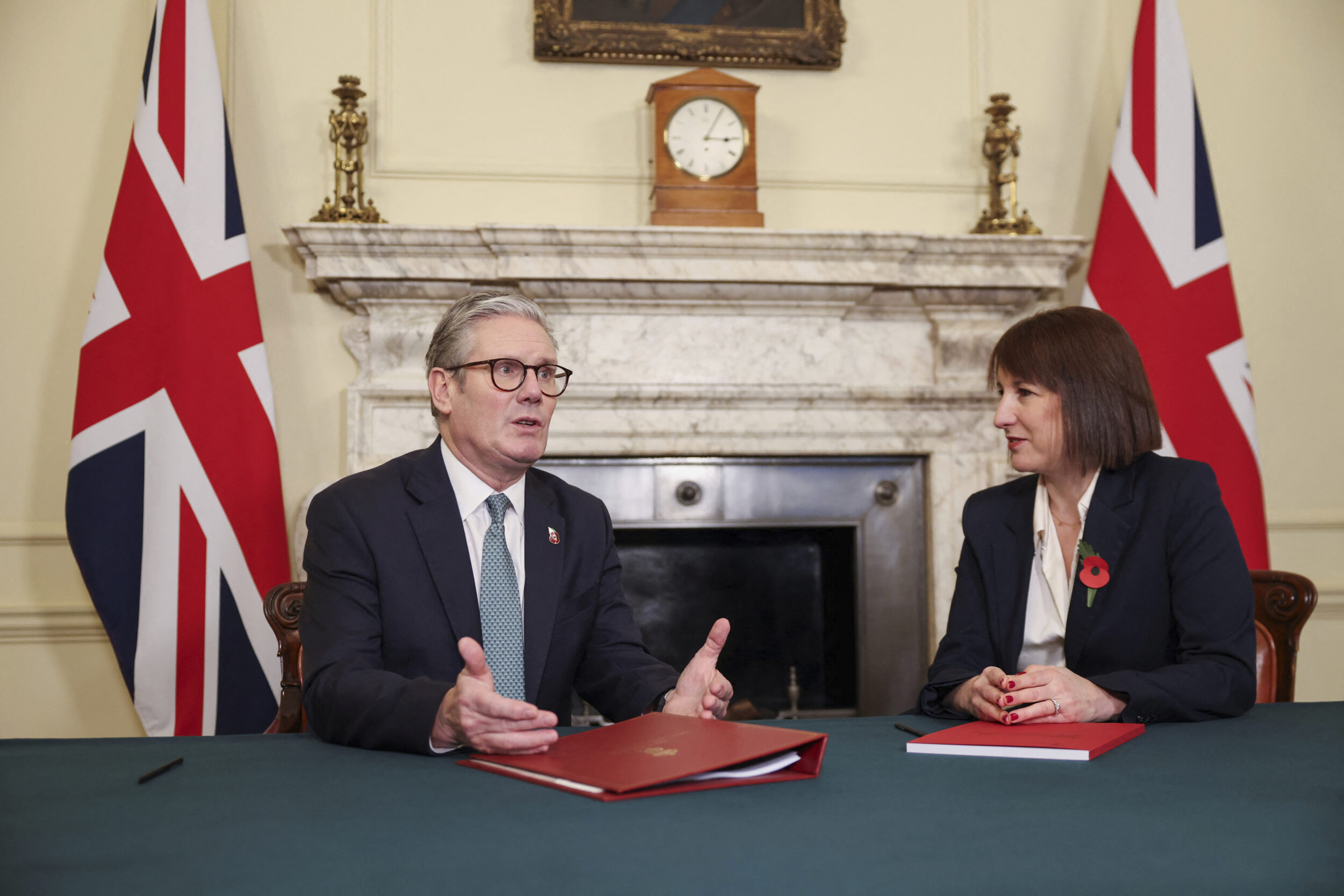 UK Prime Minister Sir Keir Starmer with with Britain's Chancellor of the Exchequer Rachel Reeves