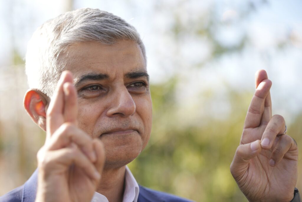 The Mayor of London crossing his fingers