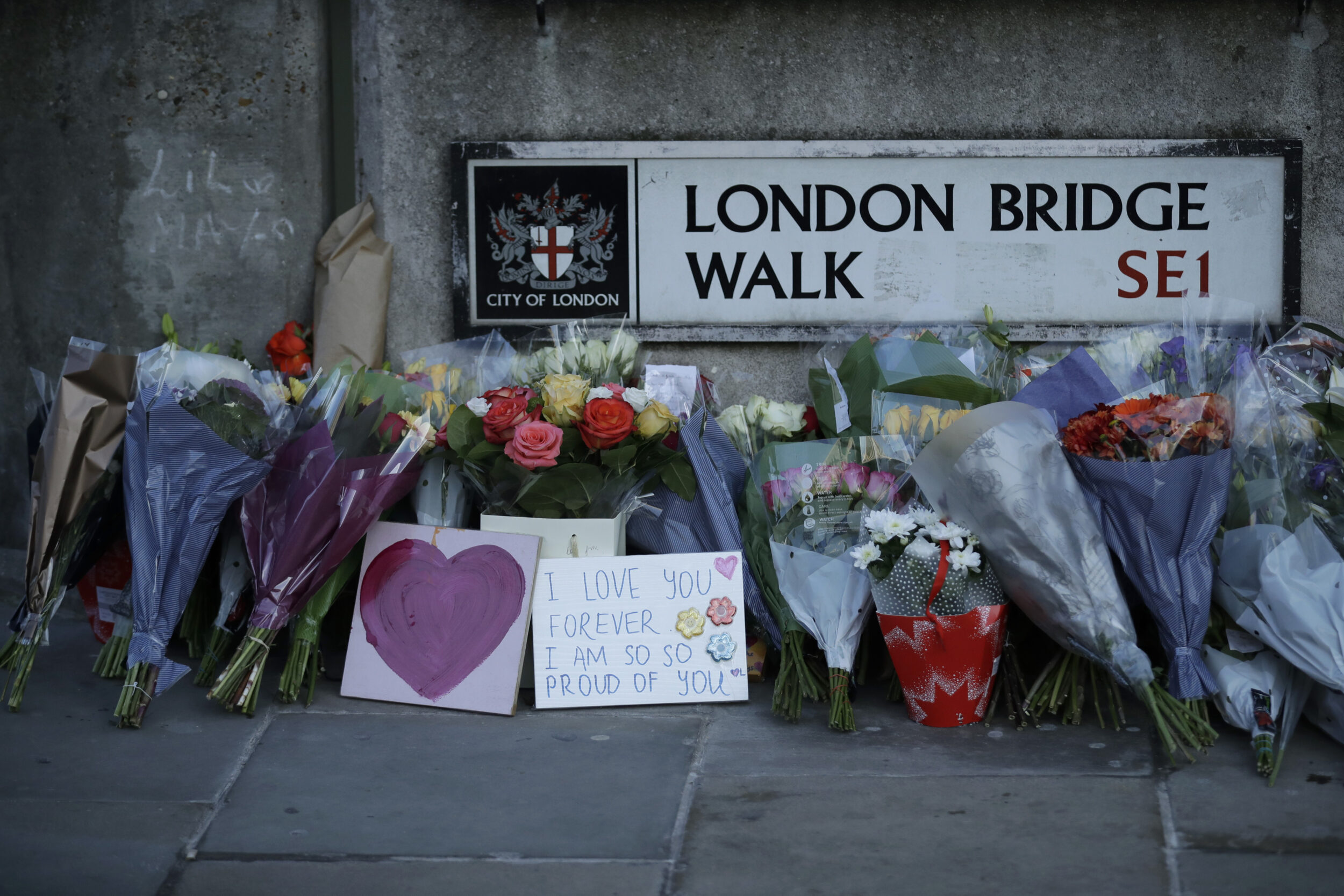 Flowers line London Bridge following a deadly knife attack. 