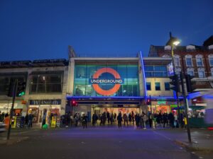 Underground station at night