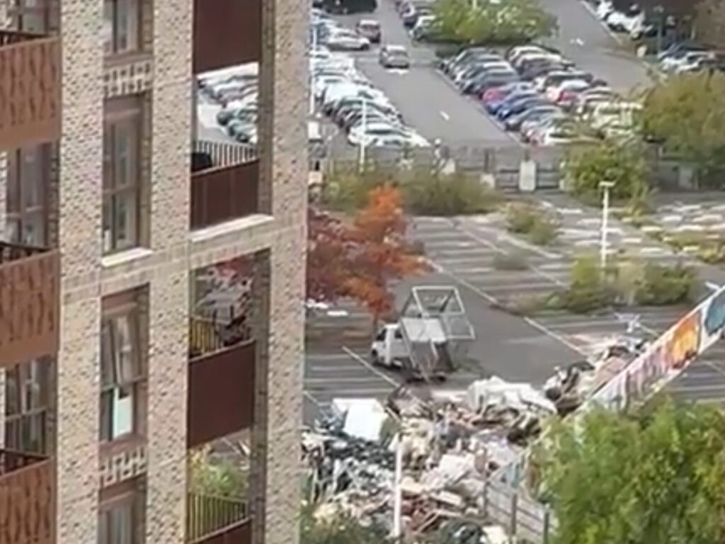 Image of a criminal fly tipping operation in Barking