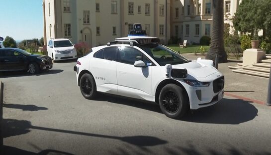 A Waymo driverless taxi in San Francisco