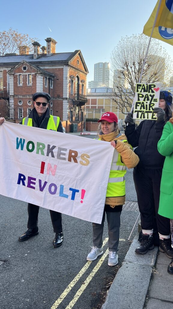 Tate workers outside Tate Britain