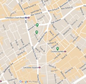 Map of phone dumping sites in Soho