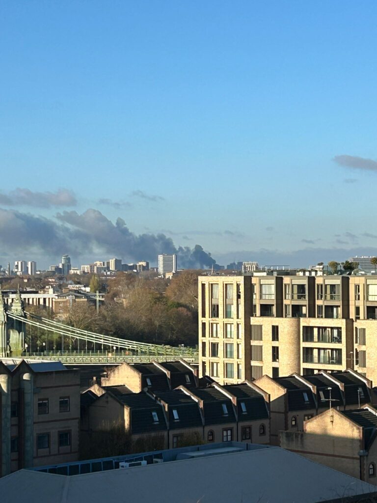 Smoke rises over West London