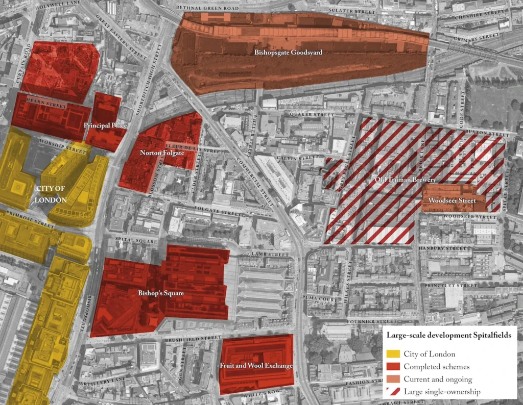 Map of proposed development in Brick Lane