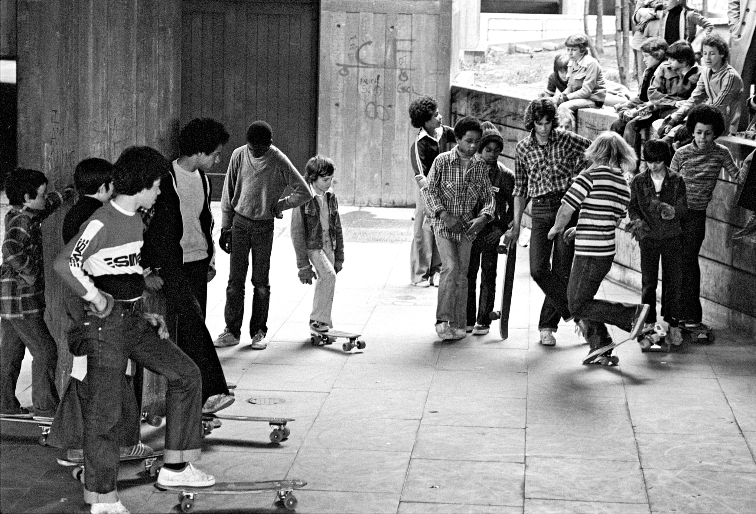 A group of young skaters in 1979