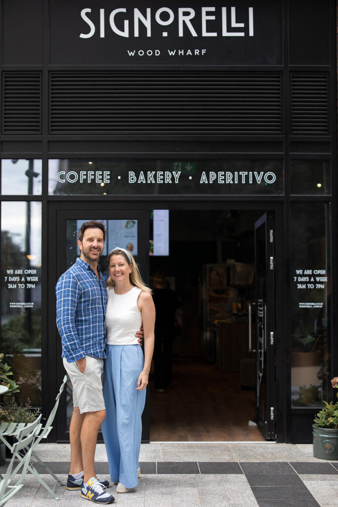 Rebecca Rosmini, CEO and founder of Signorelli, with her husband Alberto.