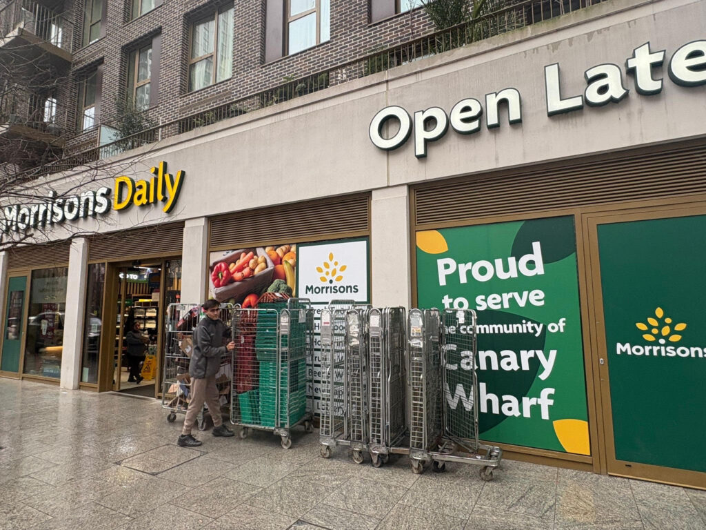 View of Morrisons Daily at 70 Harbord Square in Canary Wharf.