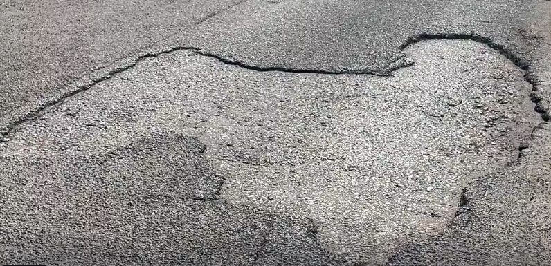 Photo of a big pothole 